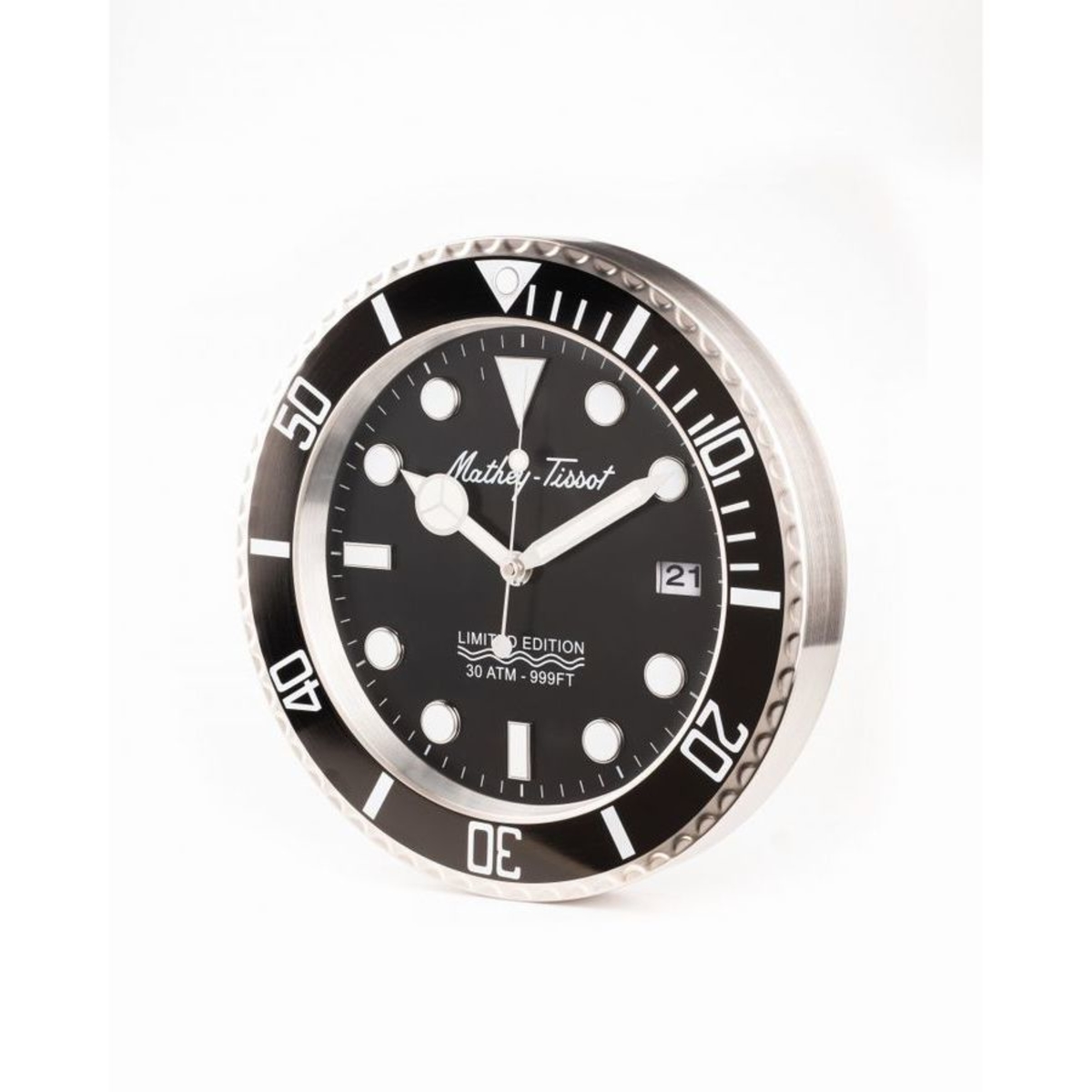 MatheyTissot Quartz Black Dial Wall Clock WCAN