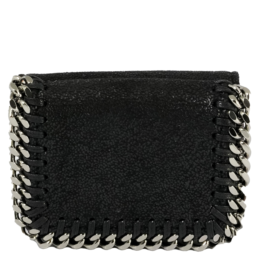Stella McCartney Black Ladies Falabella Small Flap Wallet