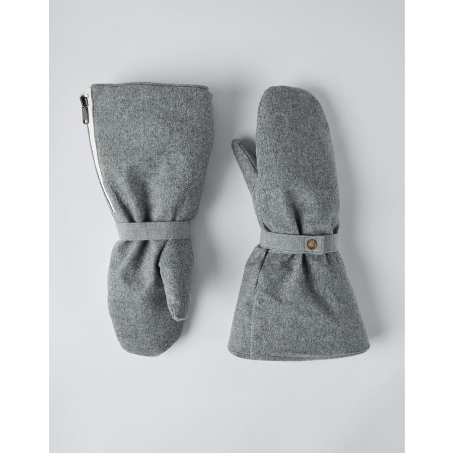 Brunello Cucinelli Wolight Grey Wool Mittens