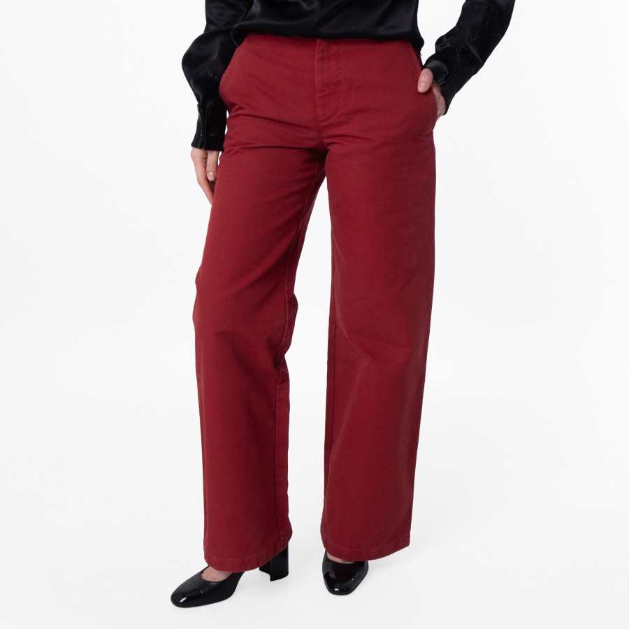 Burberry B Logo Embroidered Wide-Leg Cotton Trousers
