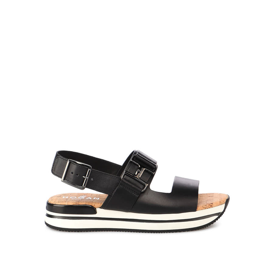 Hogan H257 Flatform Sandal — Black