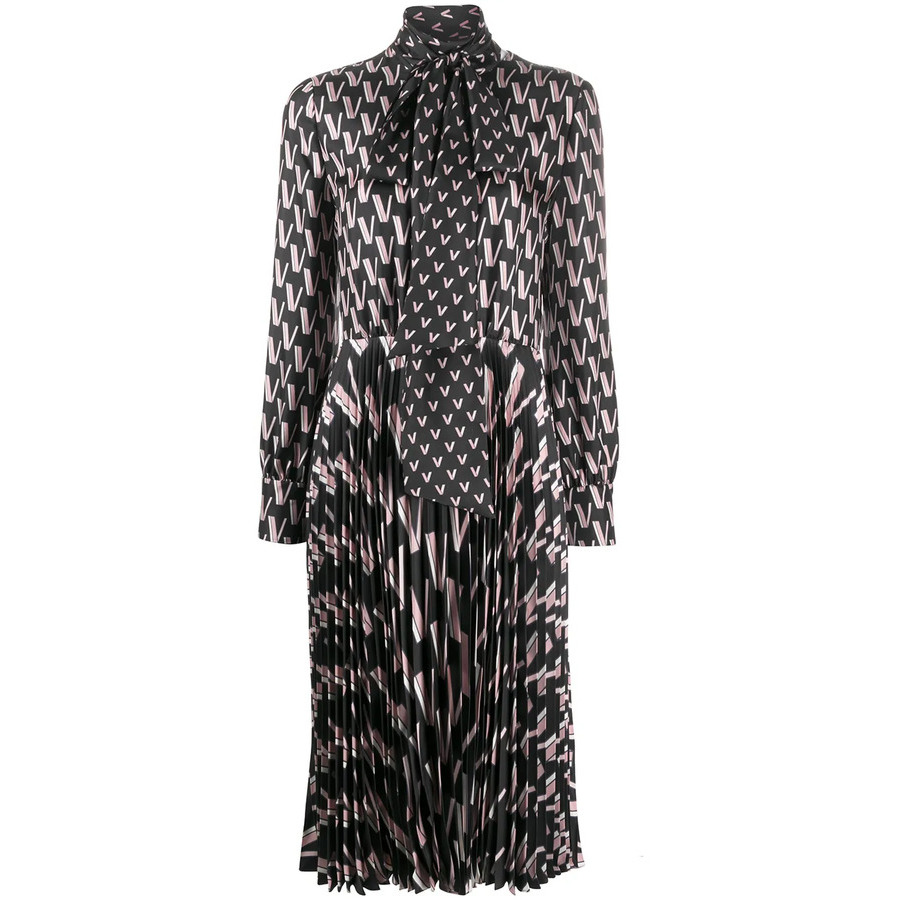 Valentino Garavani Double Vlogo Pussy-Bow Dress