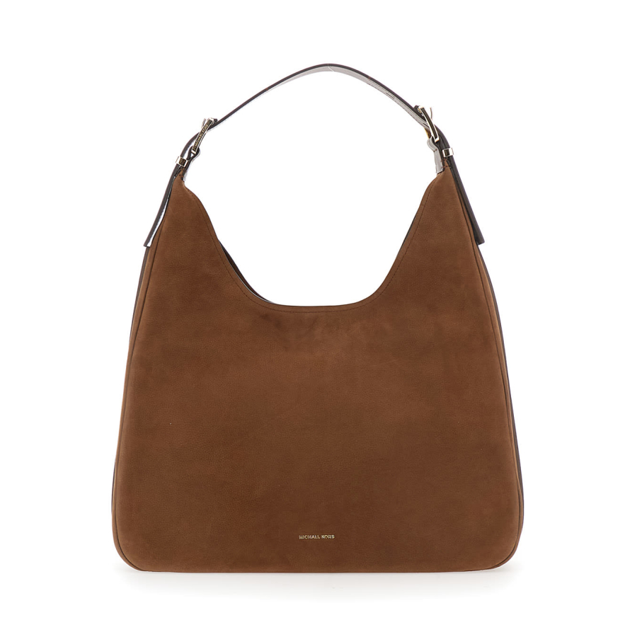 MICHAEL Michael Kors Brown Shoulder Bag With Logo Lettering On The Front In Leather Woman