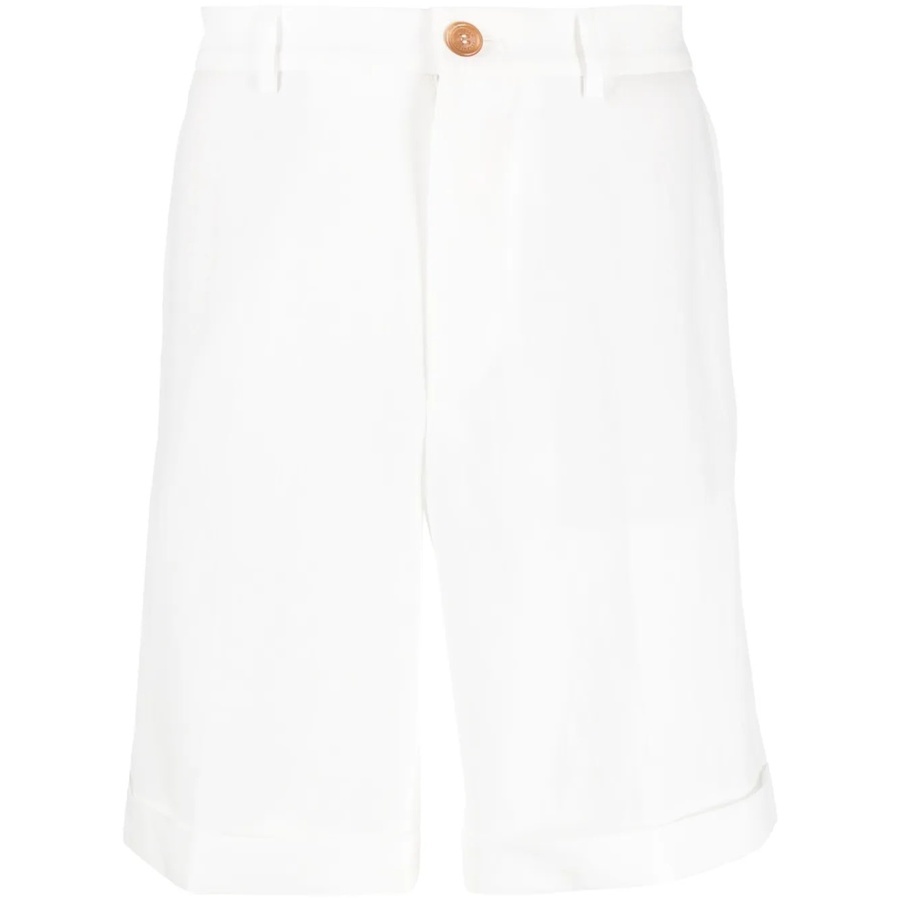 Brunello Cucinelli White Tailored Shorts With Button