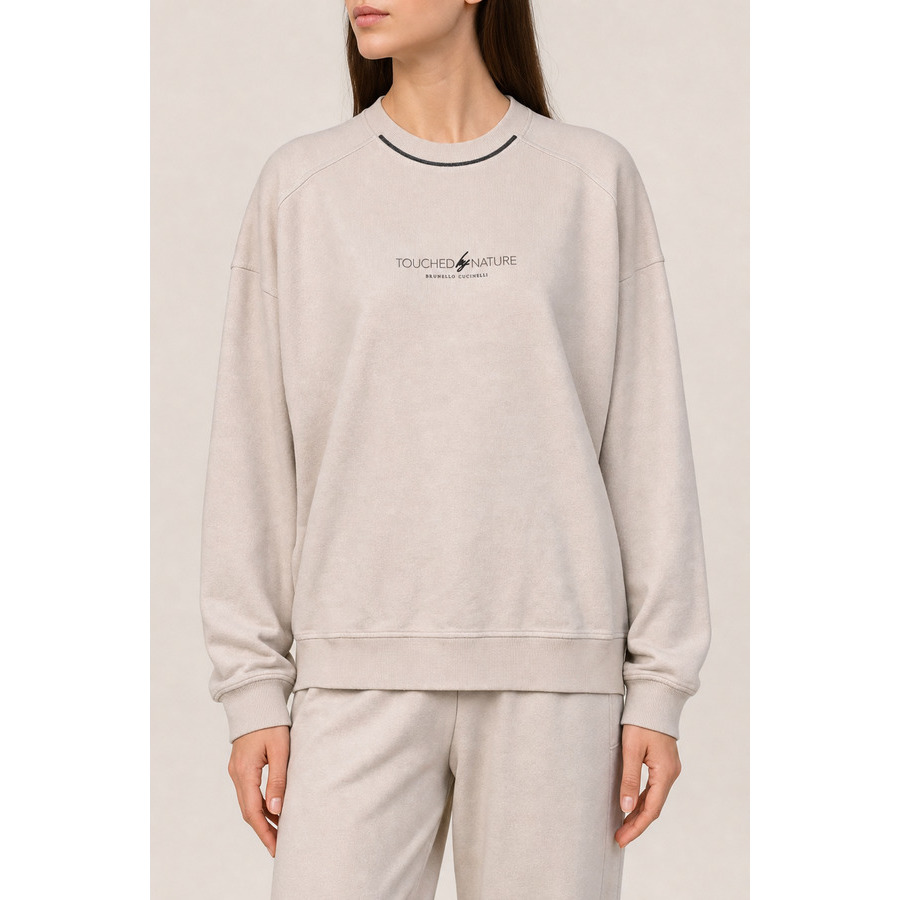 Brunello Cucinelli Womens Light Beige Cotton Sweatshirt