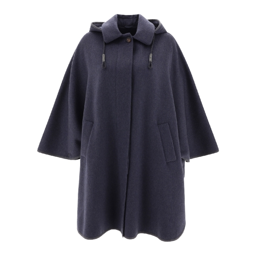 Brunello Cucinelli Women's Night Sky Wool Hooded Cape Jacket