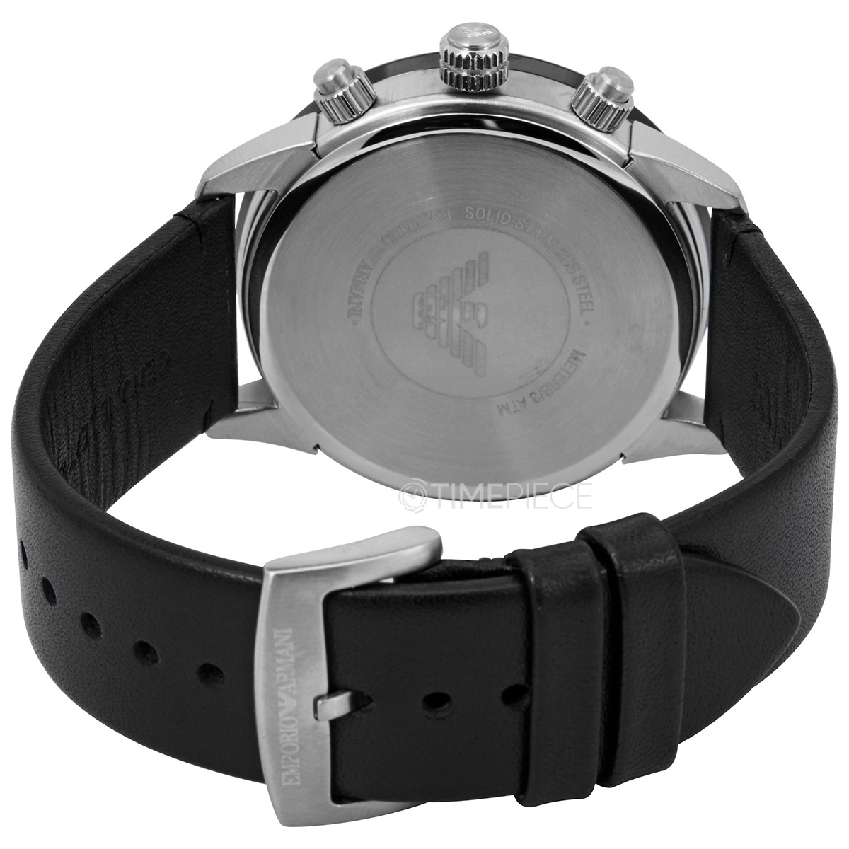 Black Mario Watch Quartz Emporio AR11243 Armani Chronograph Mens Dial