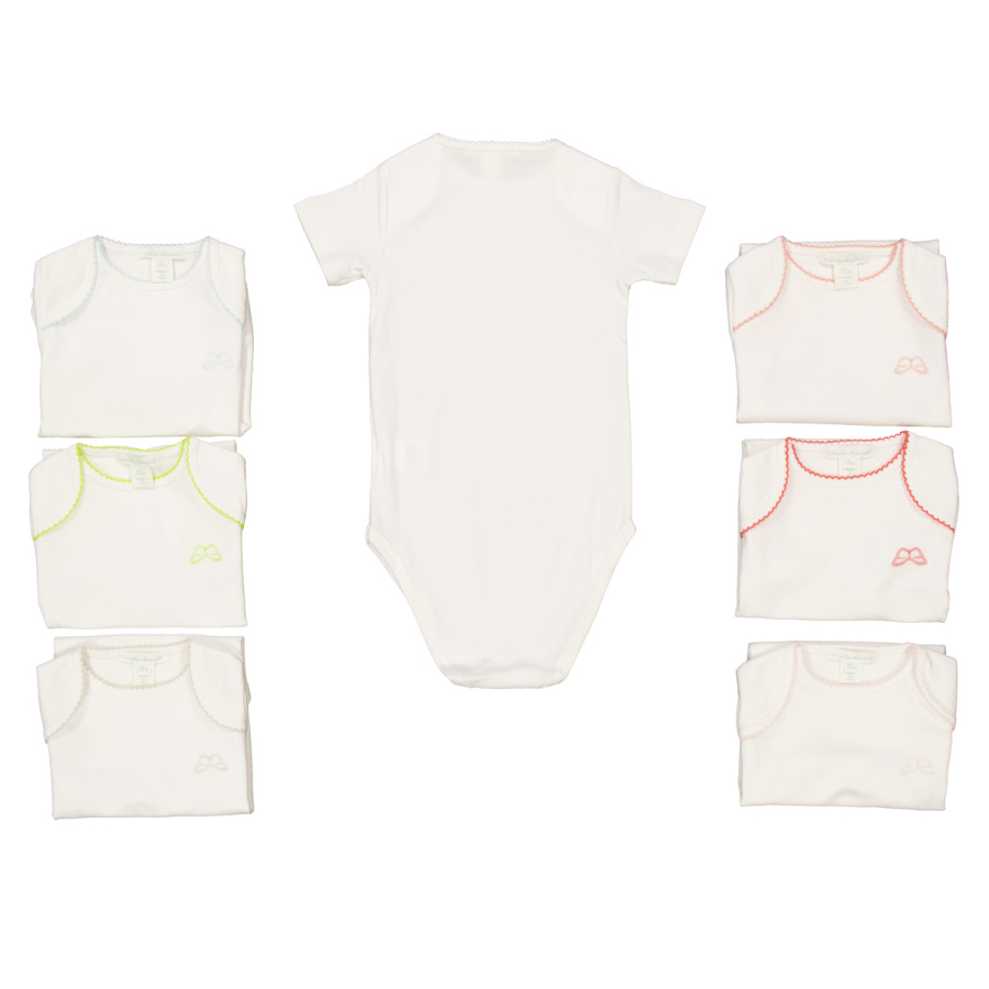 Marie Chantal Infant Set Of 7 Picot Onesies