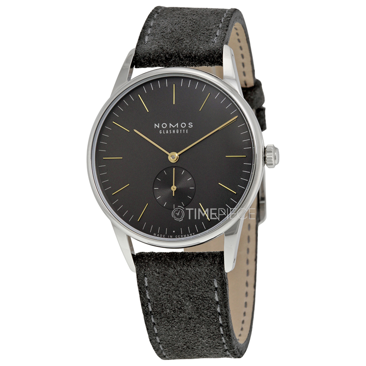 Nomos Orion 1989 Anthracite Dial Velour Leather Strap Mens