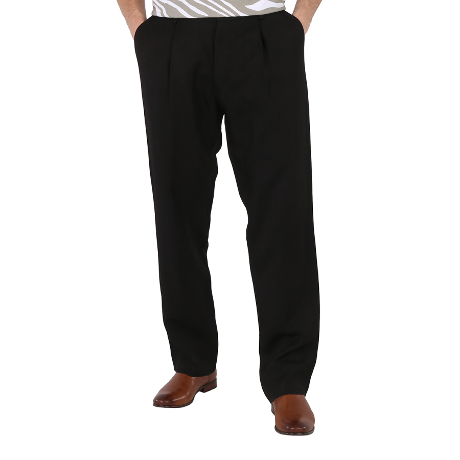 Roberto Cavalli Mens Black Pleated Trousers
