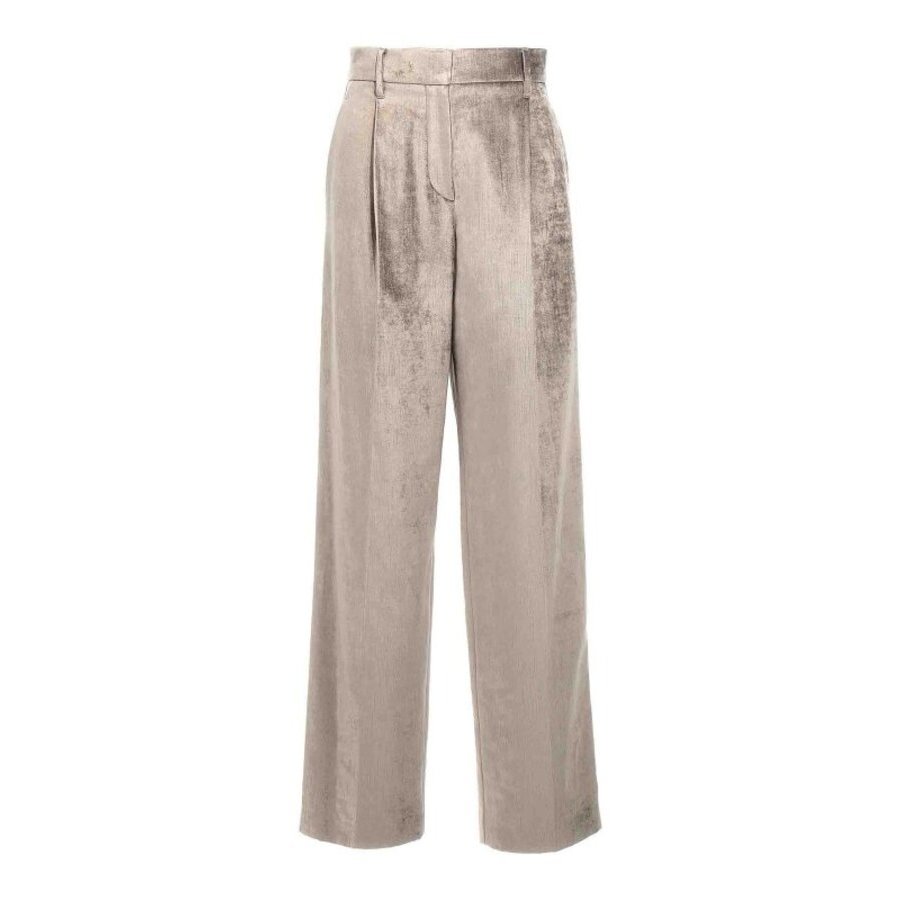 Brunello Cucinelli Wolight Beige Wide Leg Trousers