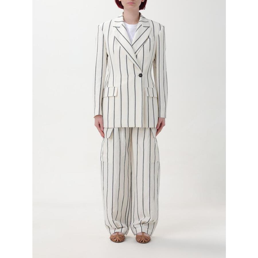 Brunello Cucinelli Panama Striped Linen Cotton Blazer