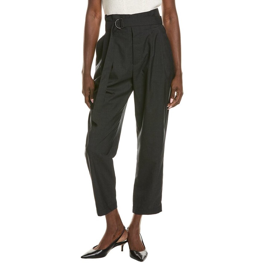Brunello Cucinelli Wodark Grey Wool Tapered Trousers