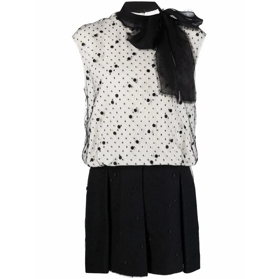 Valentino Garavani Pussy-Bow Polka Dot Dress