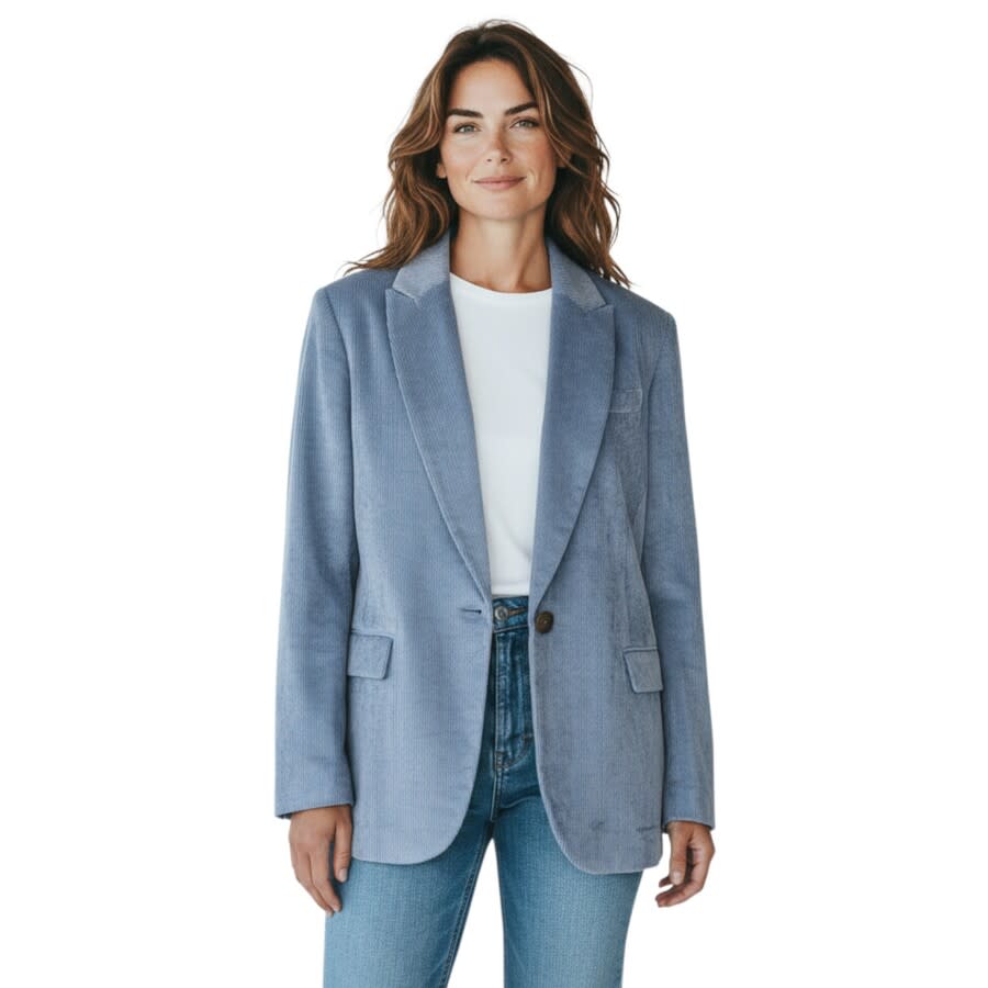 Brunello Cucinelli Sky Blue Corduroy Blazer