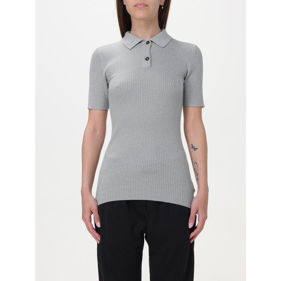 Brunello Cucinelli Ribbed Wool Blend Polo Shirt — Gray