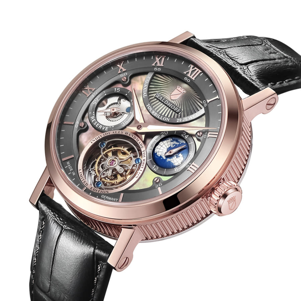 Waldhoff Ultramatic Limited Tourbillon Grey Dial Mens Watch MW05EM