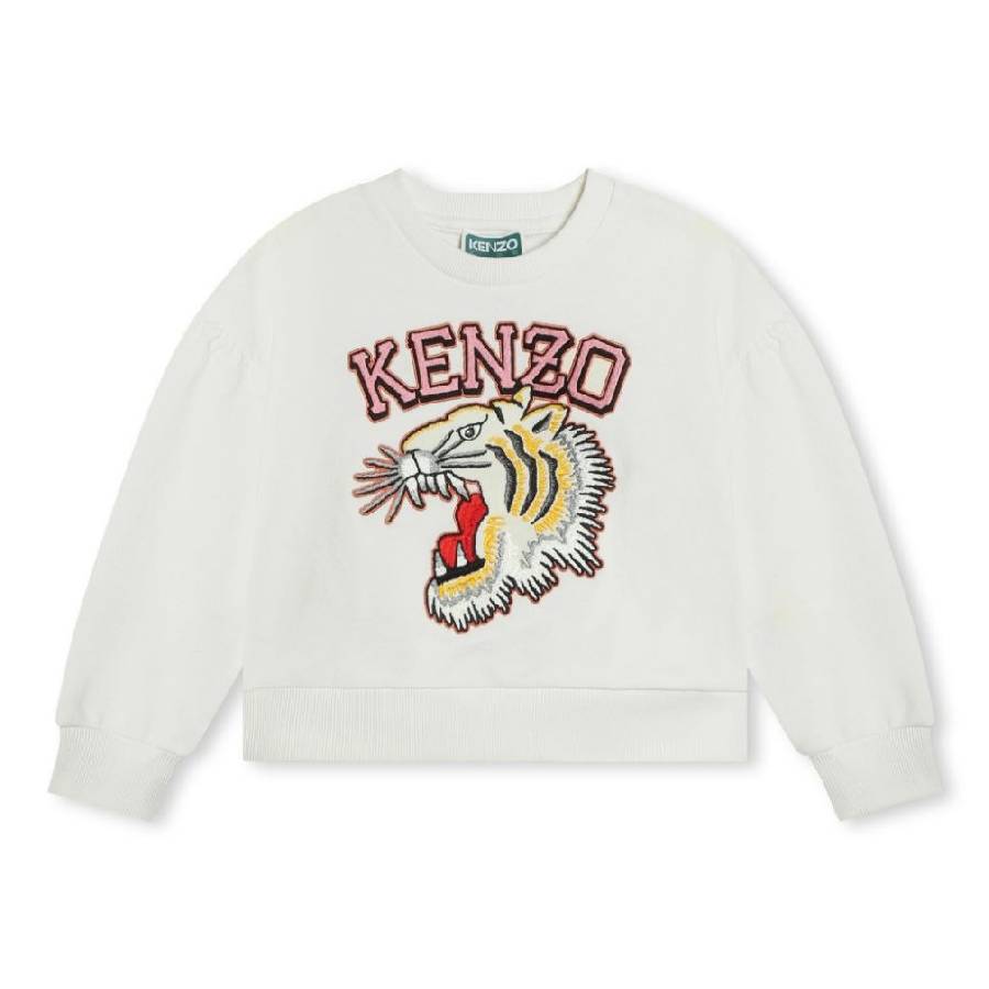 Kenzo Girls Tiger Logo Cotton Sweatshirt