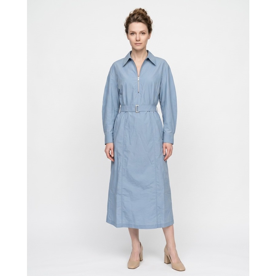 Brunello Cucinelli Light Blue Cotton Dress