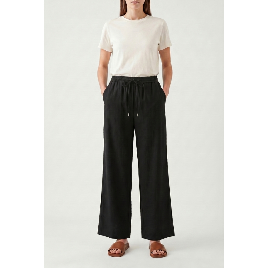 Brunello Cucinelli Woblack Wide Leg Cotton Trousers