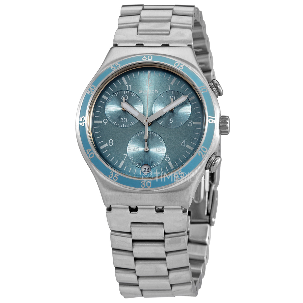 Ycs574 Swatch Clear Water Chronograph Quartz Blue Dial Unisex Watch YCS589G