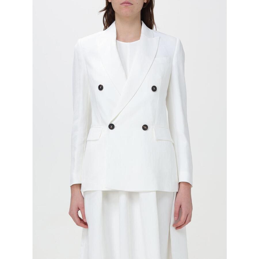 Brunello Cucinelli Women's White Double Breasted Jacket