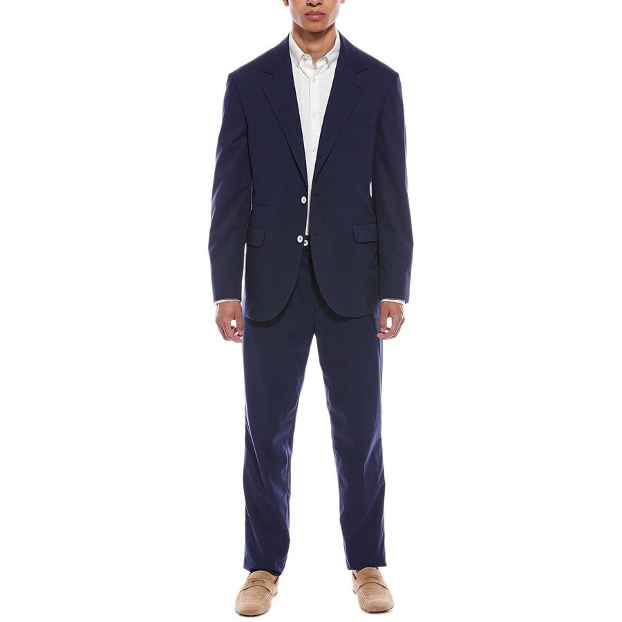 Brunello Cucinelli Mens Prussia Cotton Blend Tailored Suit One Color