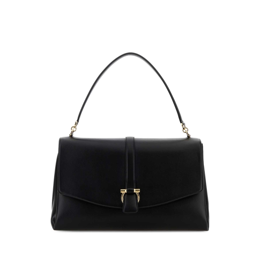 Ferragamo Black Leather Shoulder Bag