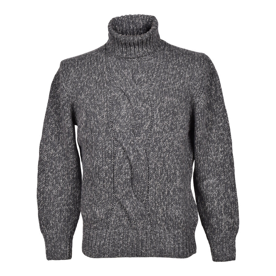 Brunello Cucinelli Gray Cashmere Cable Knit Turtleneck