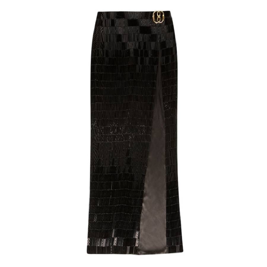 Bally Elegant Glass Beaded Silk Skirt 2298$