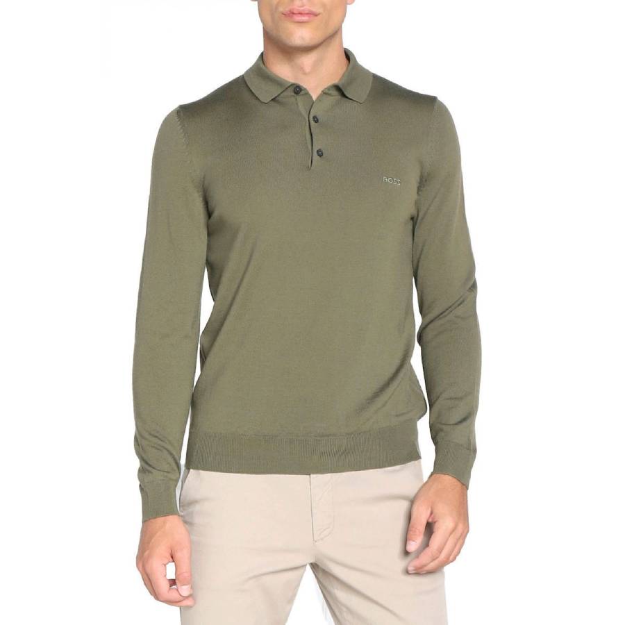 Hugo Boss Bono-L Virgin Wool Polo Sweater