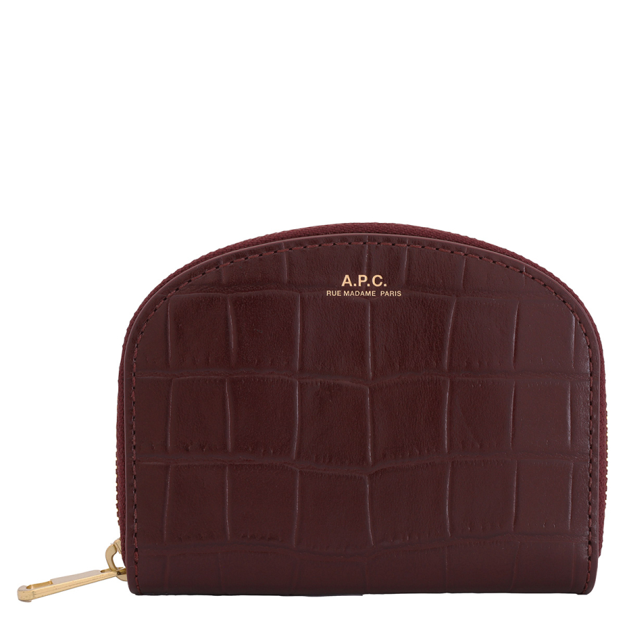 A.P.C. Embossed Leather Demi-Lune Compact Wallet