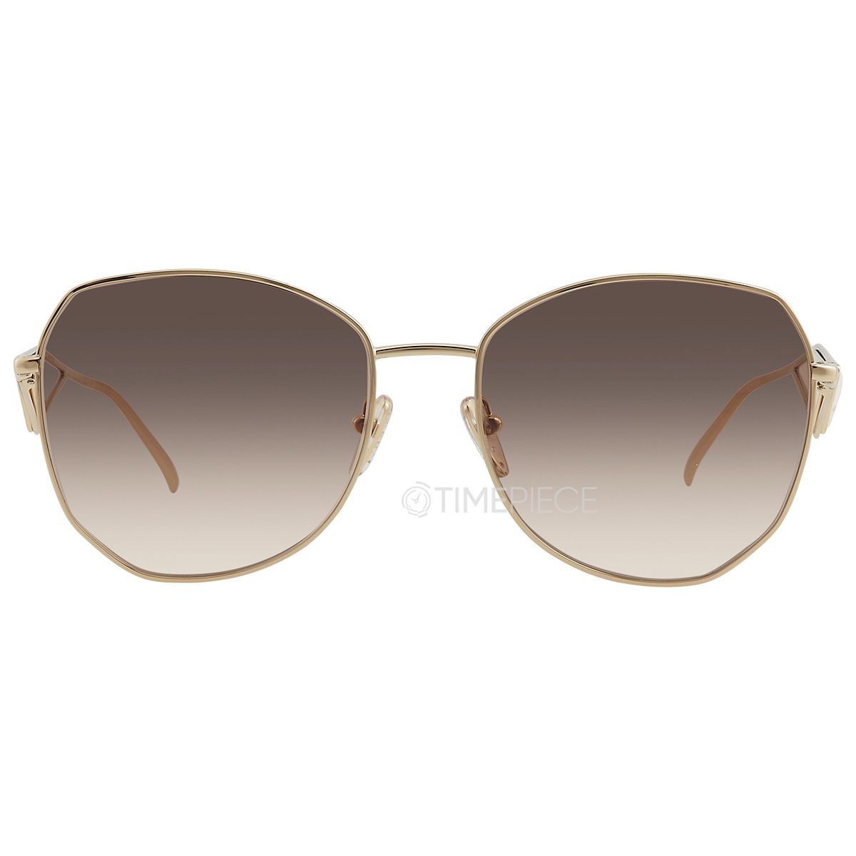 Prada Light Brown Gradient Light Gray Irregular Ladies Sunglasses