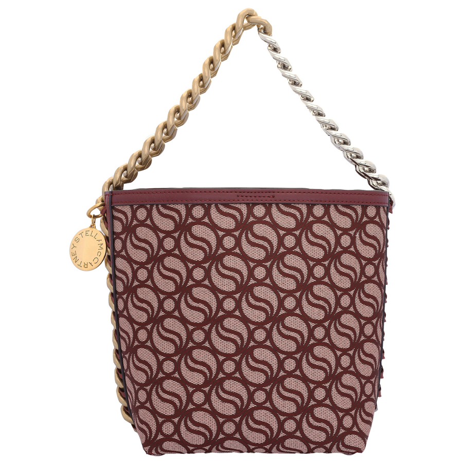 Stella Mccartney Burgundy Ladies S-Wave Monogram Bucket Bag