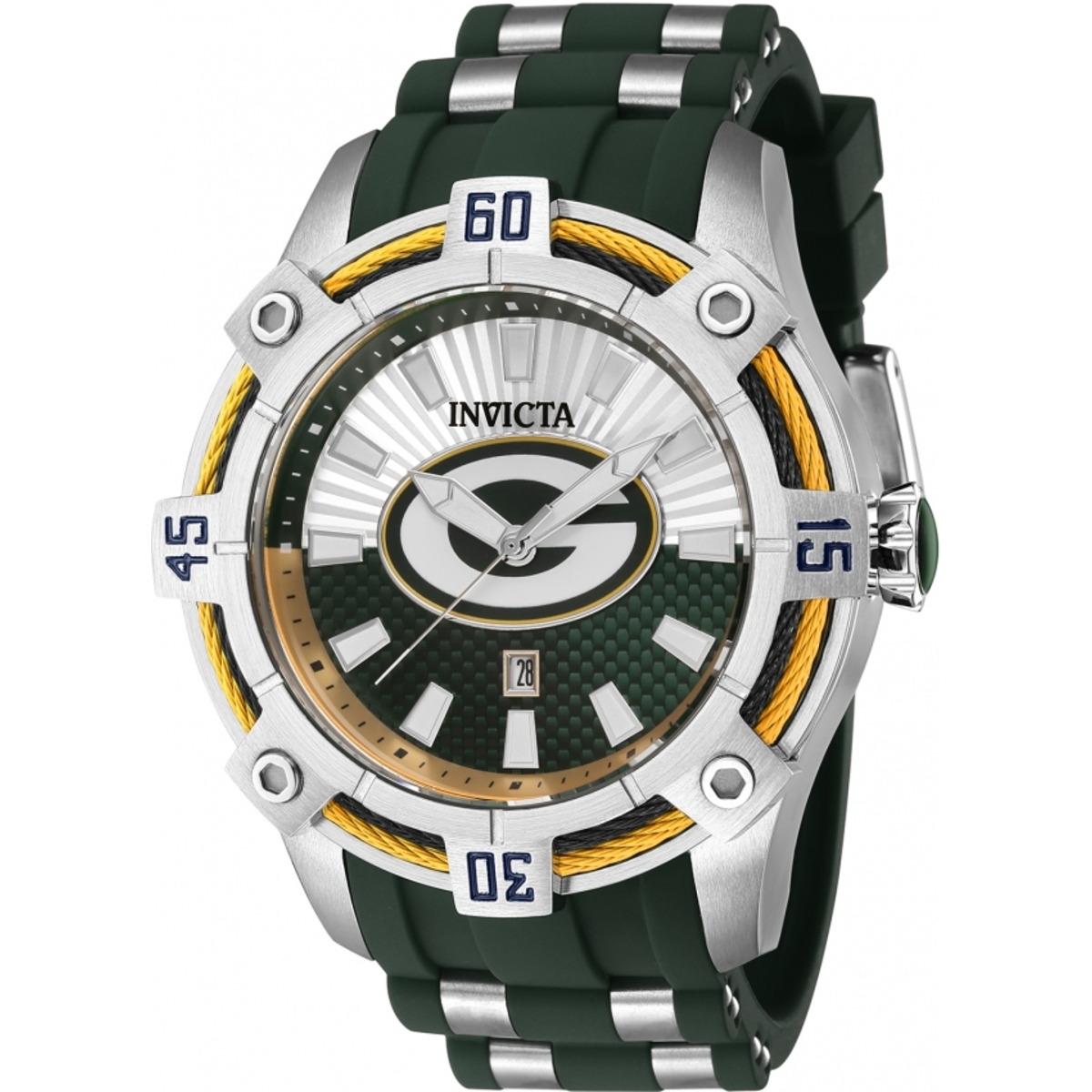 Invicta NFL Green Bay Packers Quartz Silver Dial Men's Watch 42062