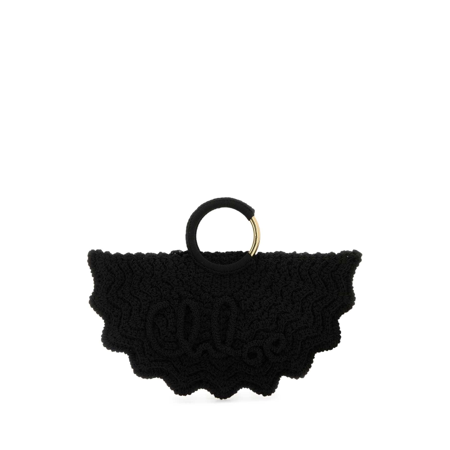 Chloe Black Fabric Small Bracelet Paravent Handbag 1170$