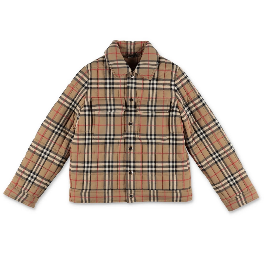 Burberry Boys Archive Beige Check Nylon Quilted Jacket