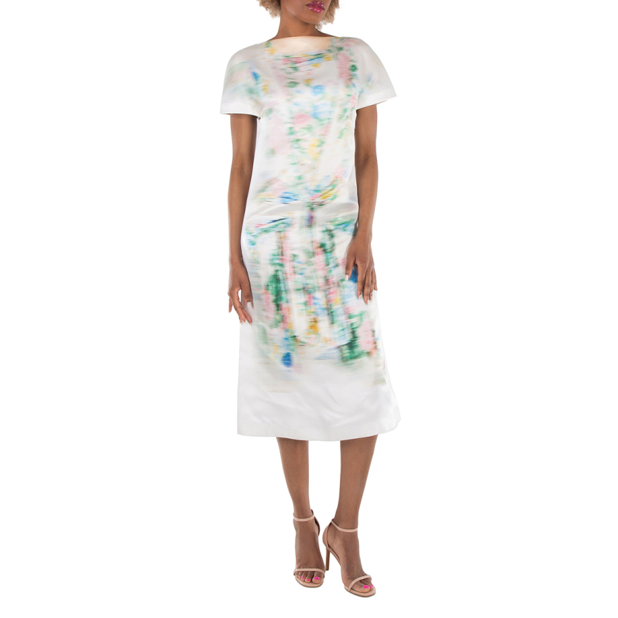Loewe Attern-Printed Short-Sleeved Silk Dress