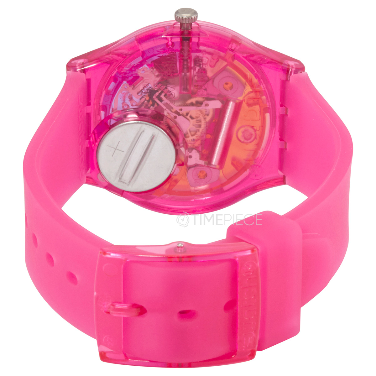 Swatch Monthly Drops Orange Disco Fever Quartz Ladies Watch GP174