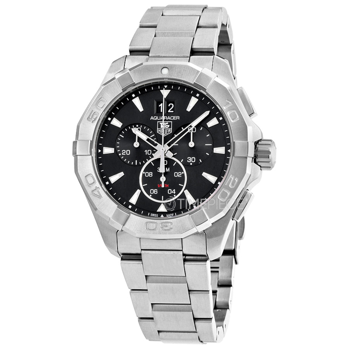 TAG Heuer CAY1110.BA0927 Orologio Subacqueo Uomo – Cronografo, Acciaio, Quadrante Nero, Impermeabile 300m, Lusso Svizzero