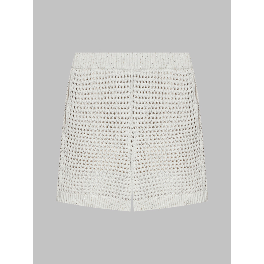 Brunello Cucinelli Wooff White Knit Shorts