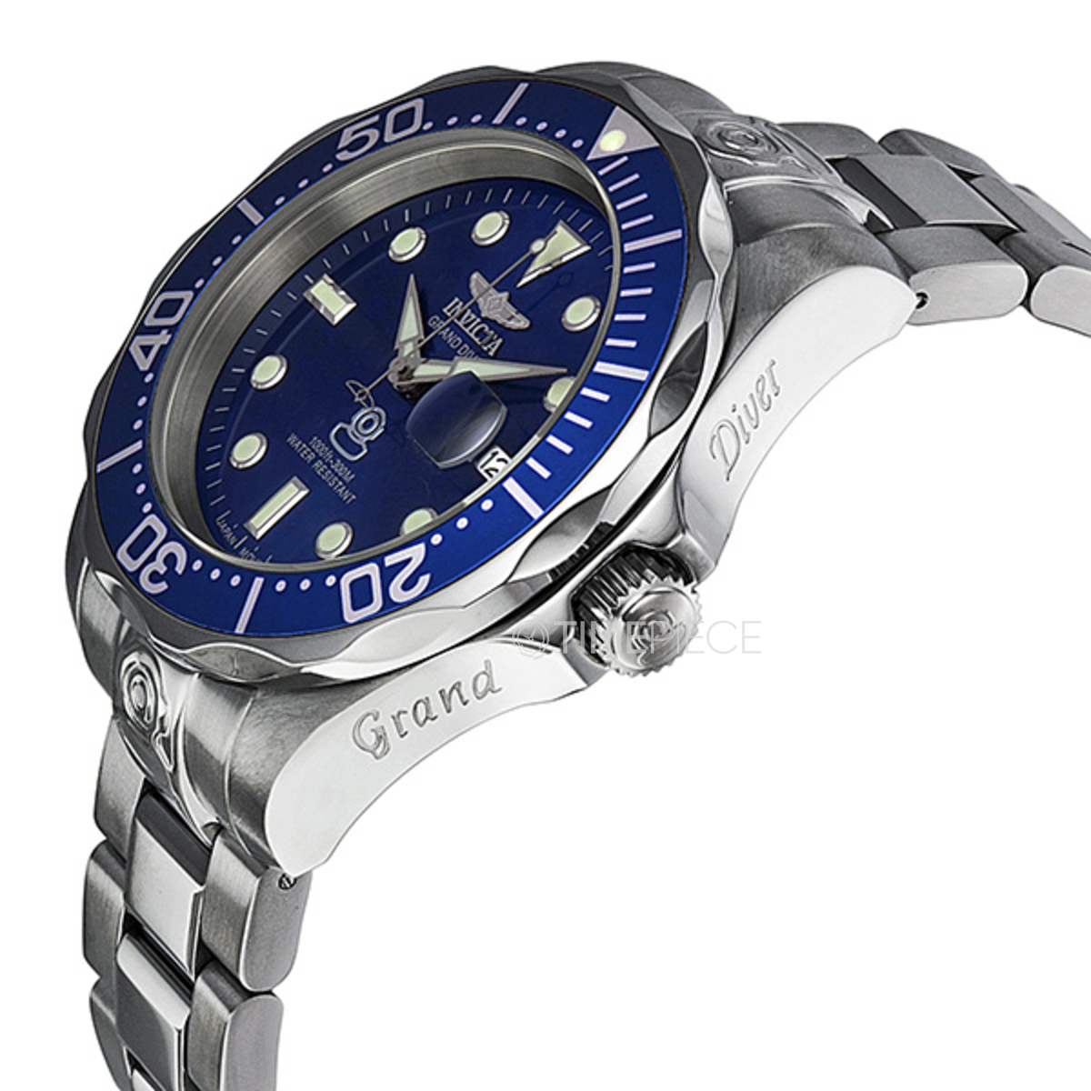 Invicta Grand Diver Blue Dial Stainless Steel Mens Watch 3045