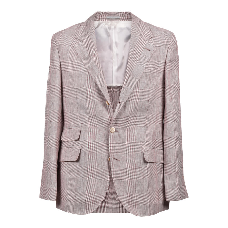 Brunello Cucinelli Grey Linen Three-Button Suit Jacket