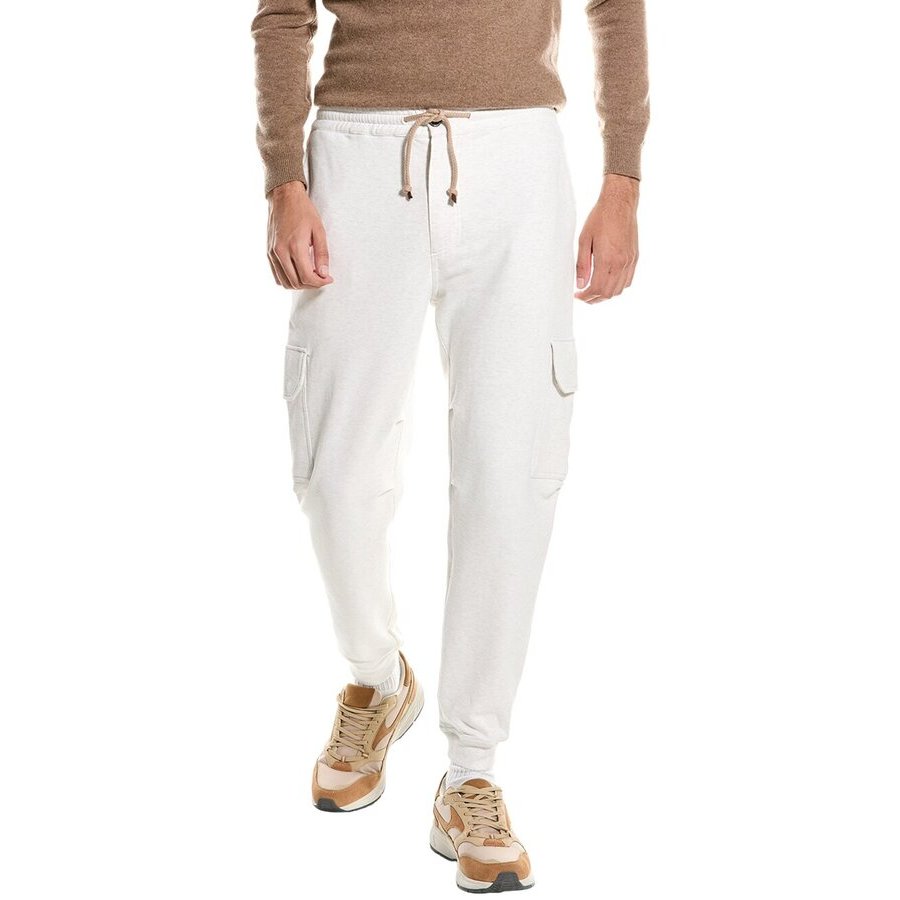 Brunello Cucinelli Cotton Relaxed Fit Cargo Pants — Off-White
