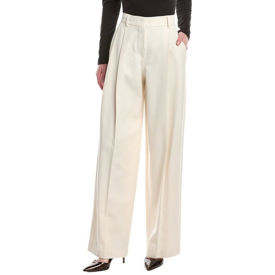 Brunello Cucinelli Wooff White Wide Leg Trousers