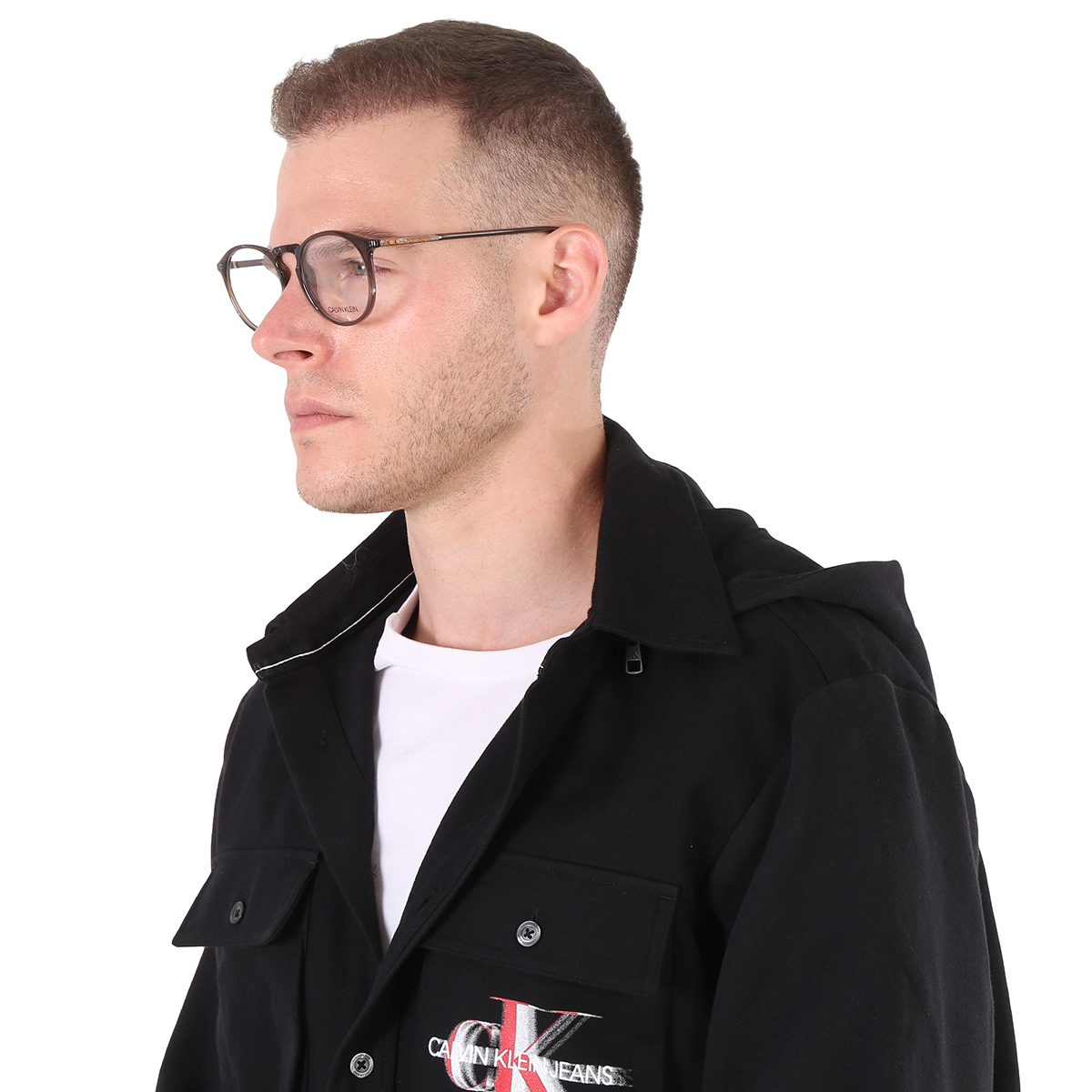 Calvin Klein Demo Round Mens Eyeglasses CK19517 201 51 Calvin Klein Demo Round Mens Eyeglasses CK19517 201 51