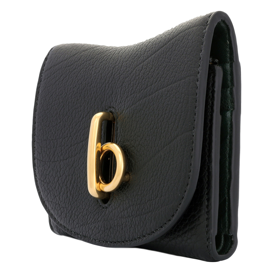 Burberry Rocking Horse Leather Compact Wallet In Black