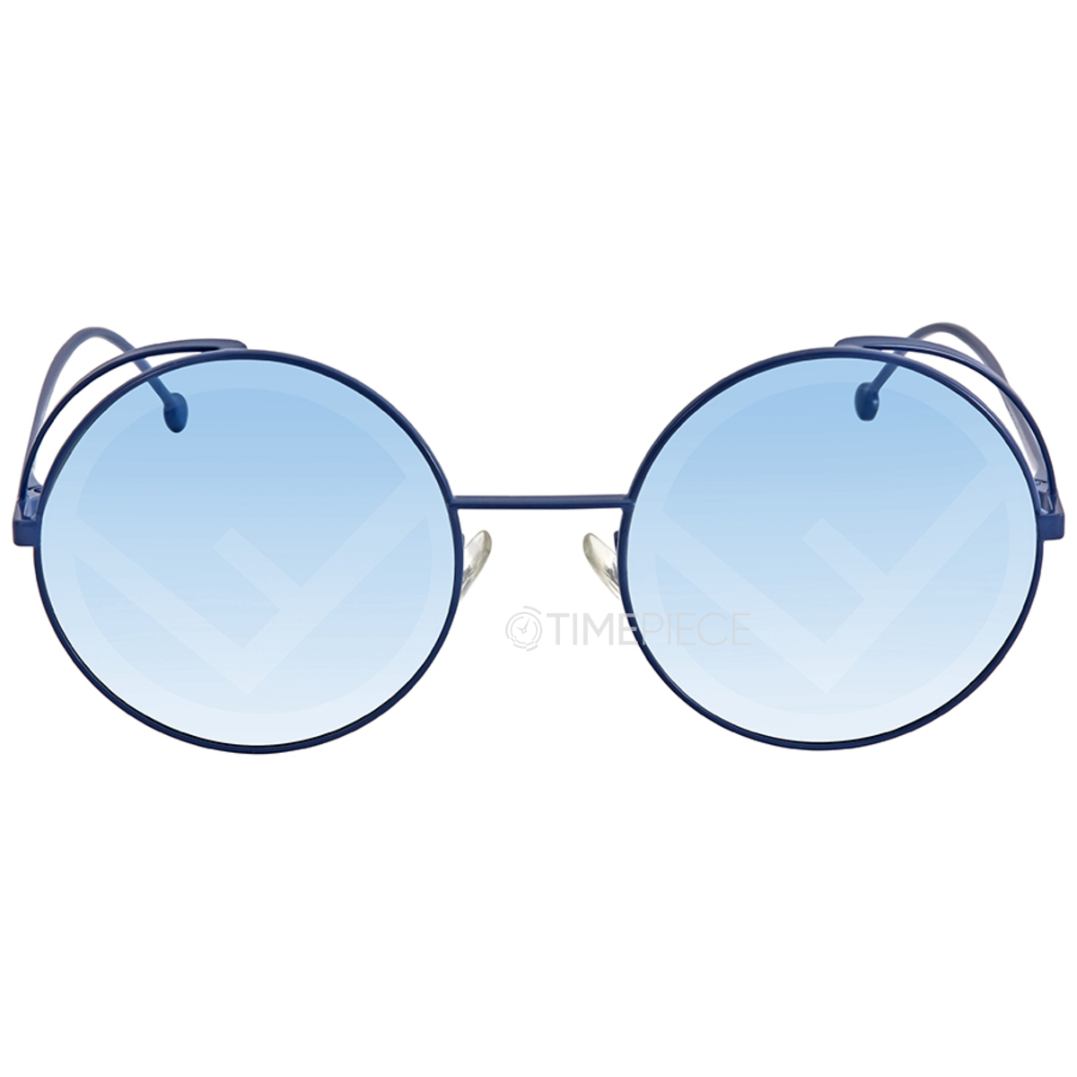 Fendi Fendirama Blue Round Ladies Sunglasses FF0343SMVU7R53
