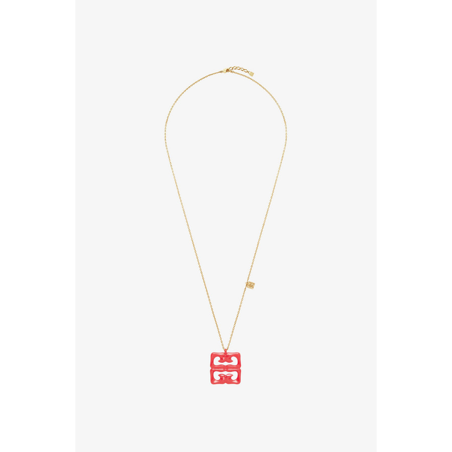 Givenchy 4G Liquid Golden Color Pendant Necklace_Coral