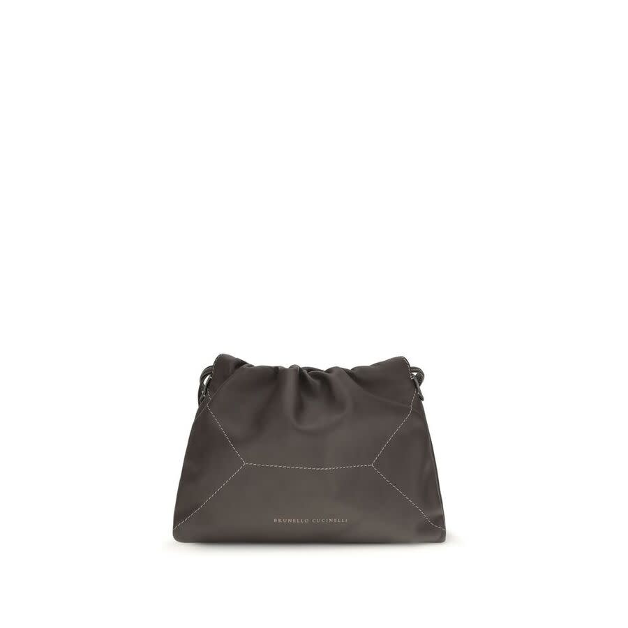 Brunello Cucinelli Calf Leather Shoulder Bag  Brown